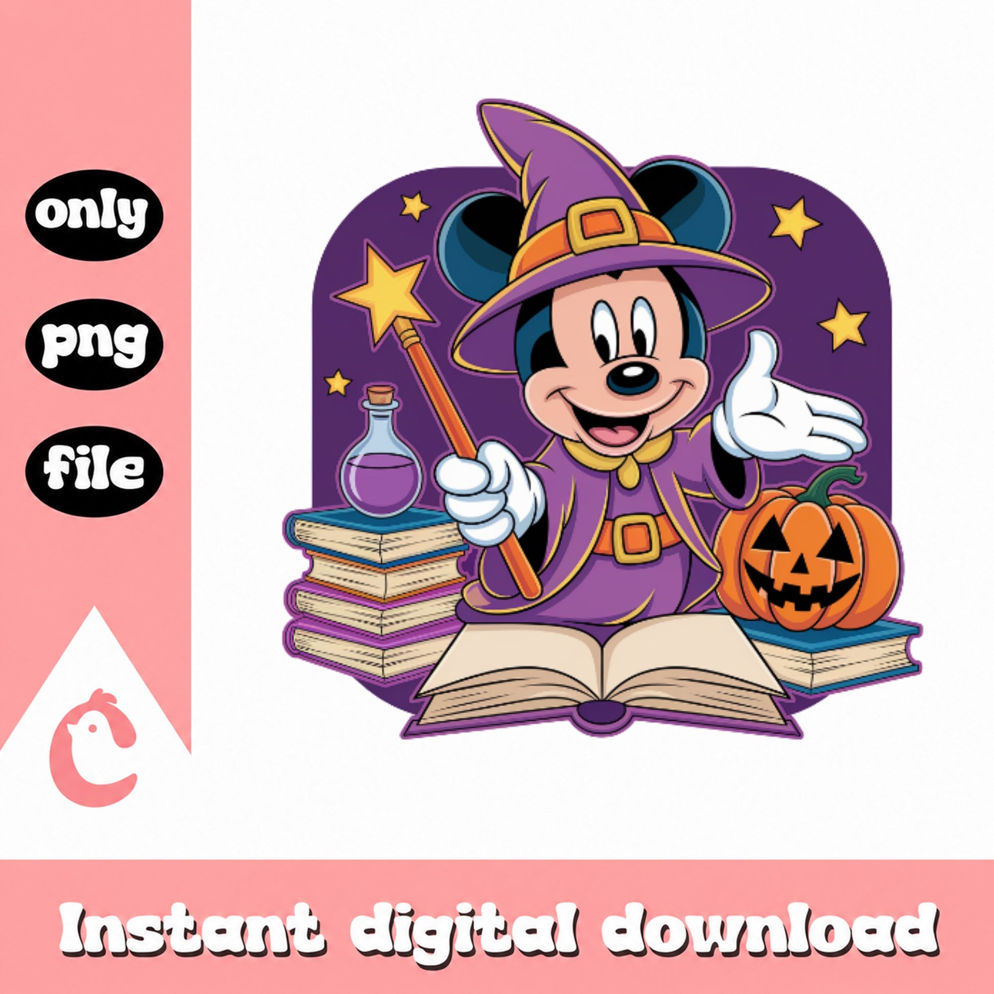 Mickey Mouse Halloween Wizard PNG, Disney Halloween PNG, Spooky Mickey PNG