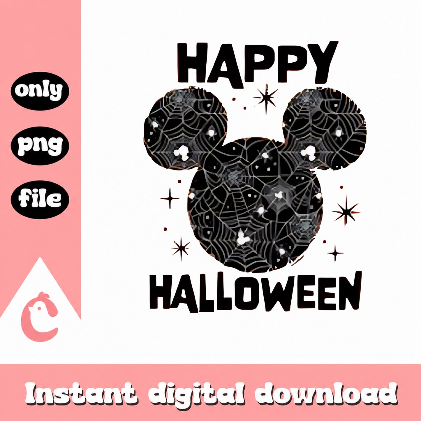 Mickey Mouse Happy Halloween PNG, Disney Halloween PNG, Spiderweb PNG