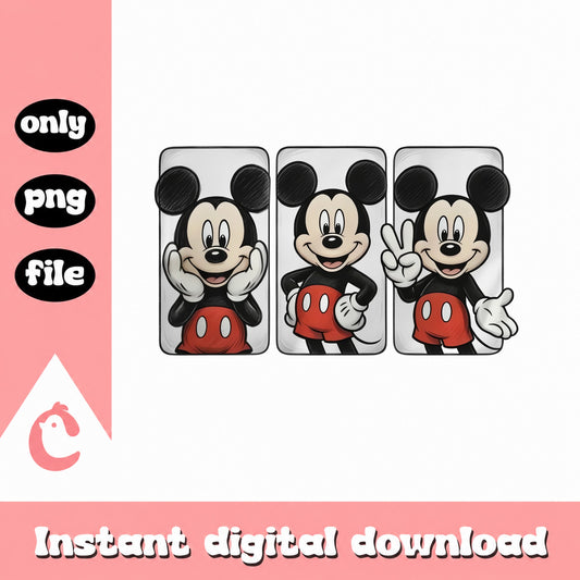 Mickey Mouse PNG Bundle, Disney Character Clipart, PNG File