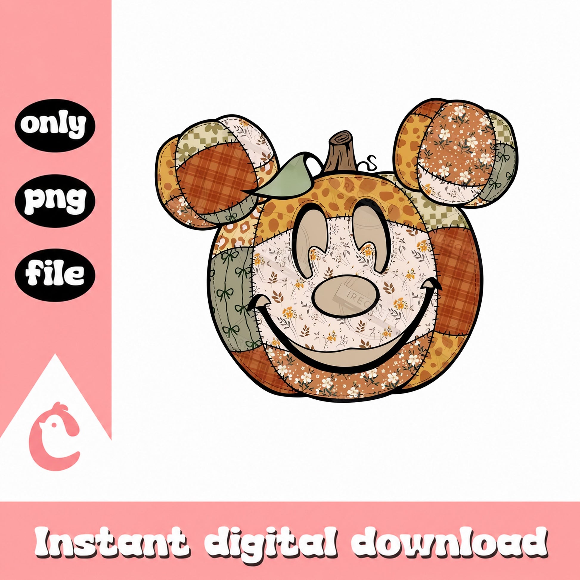 Mickey Mouse Pumpkin SVG, Fall Halloween Disney, PNG File