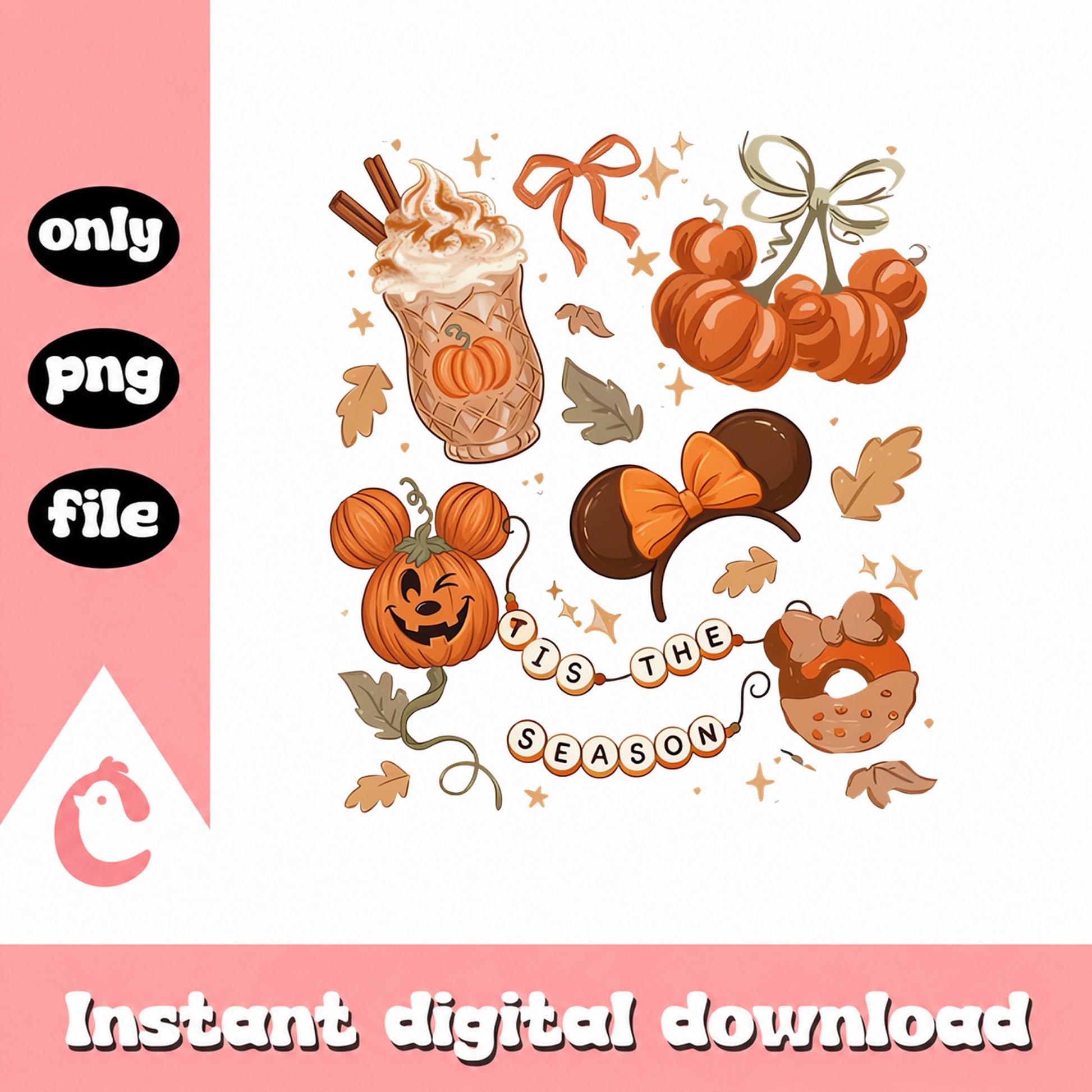Mickey Mouse Pumpkin Spice Fall PNG, Halloween Disney, Autumn PNG
