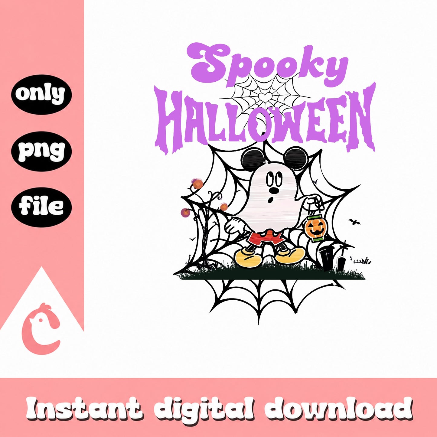 Mickey Mouse Spooky Halloween PNG, Disney Ghost PNG, Halloween PNG