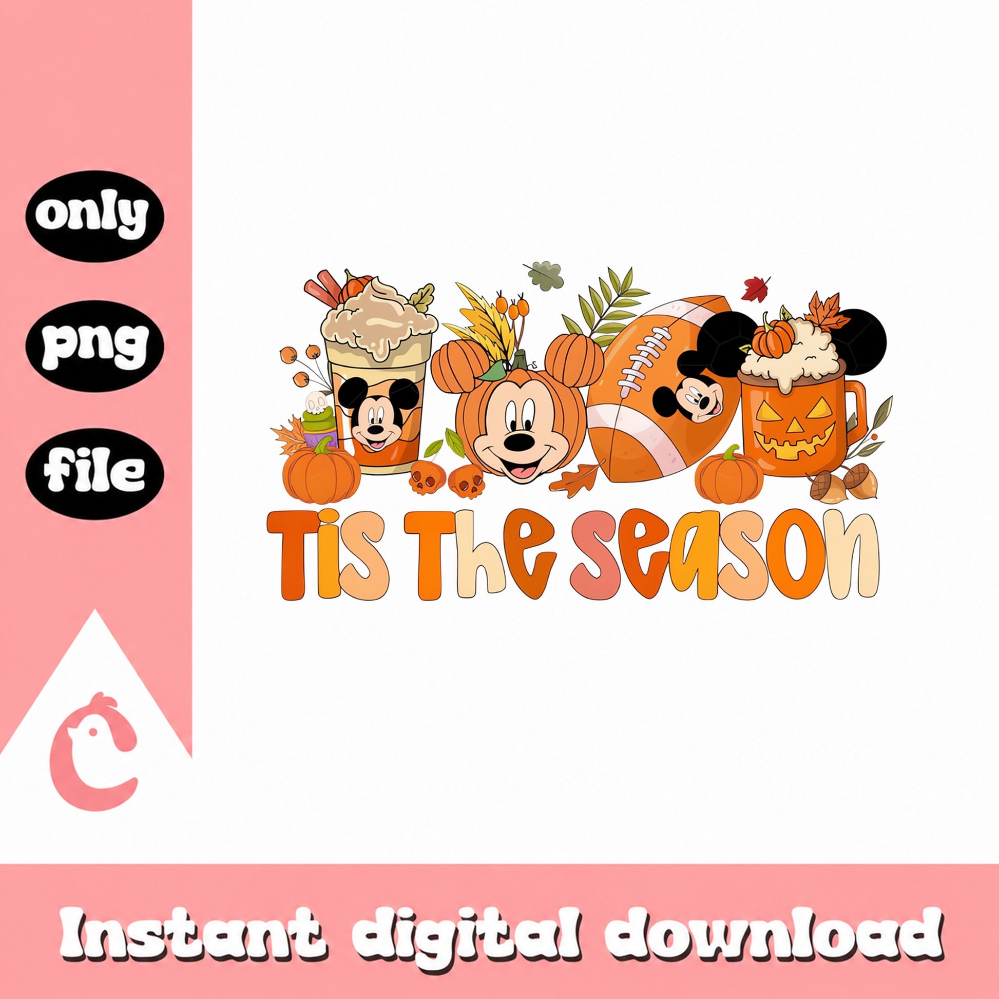 Mickey Mouse Tis The Season PNG, Fall Autumn Disney, Halloween PNG