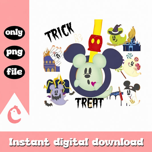 Mickey Mouse Trick Or Treat Halloween PNG, Disney PNG, Halloween PNG