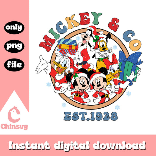 Mickey and co christmas santa png, disney christmas cartoon​ png