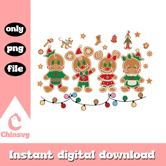 Mickey and friends gingerbread christmas png, disney gingerbread​ png