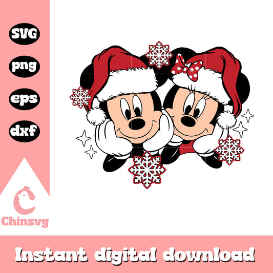 Mickey couple santa christmas svg, mickey and minnie christmas svg