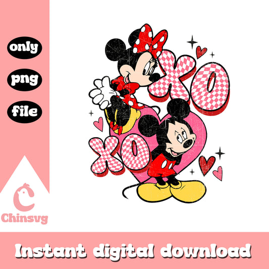 Mickey couple xoxo valentine png, valentines day xoxo​ png