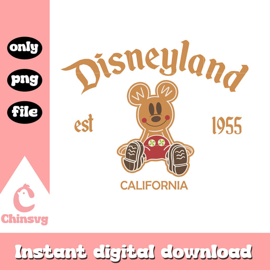 Mickey disneyland est 1955 gingerbread png, mickey cookie​ png