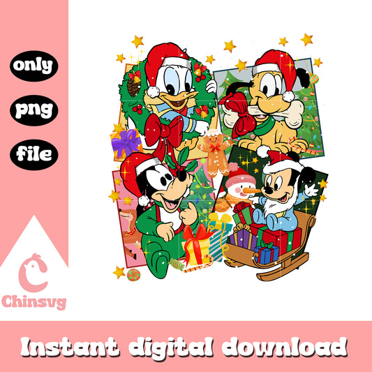 Mickey friends baby christmas png, disney at christmas​ png