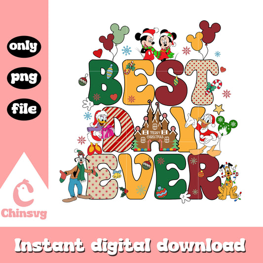 Mickey friends best day ever christmas png, disney christmas png