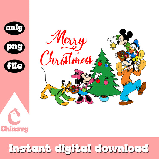 Mickey friends merry christmas tree png, mickey christmas tree​ png