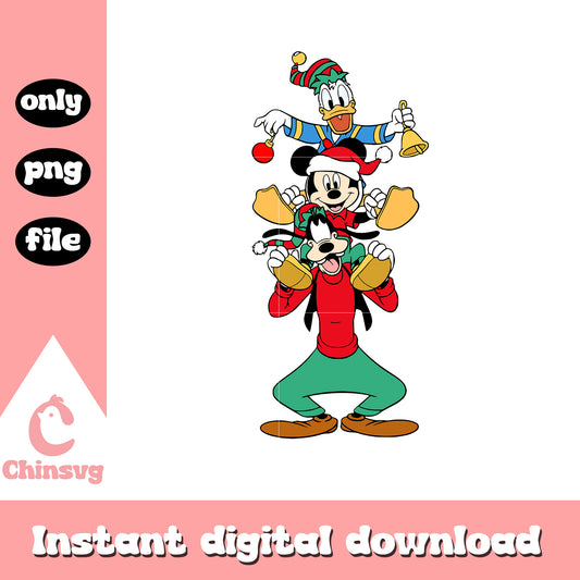 Mickey goofy and donald christmas png, disney merry christmas​ png