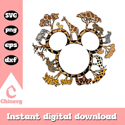 Mickey head animal kingdom svg, disney animal kingdom​ svg