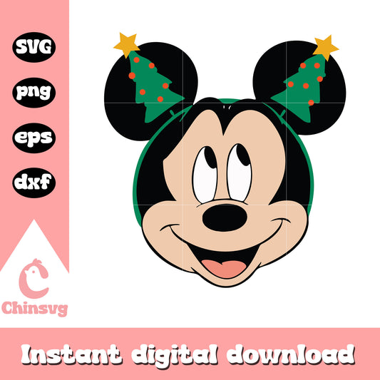 Mickey head christmas svg, mickey mouse christmas svg, mickey head svg
