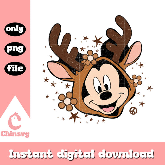 Mickey head reindeer christmas png, christmas mickey mouse png