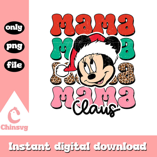 Mickey head santa hat mama claus png, mickey mouse christmas png