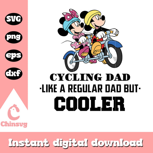 Mickey minnie couple cycling dad svg, minnie and mickey​ svg