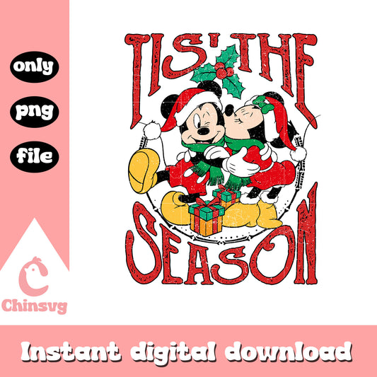 Mickey minnie tis' the season png, mickey and minnie christmas​ png