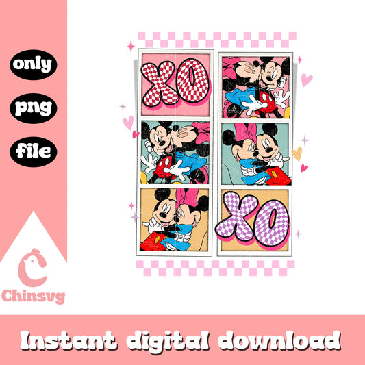 Mickey minnie xoxo valentine png, disney valentine png
