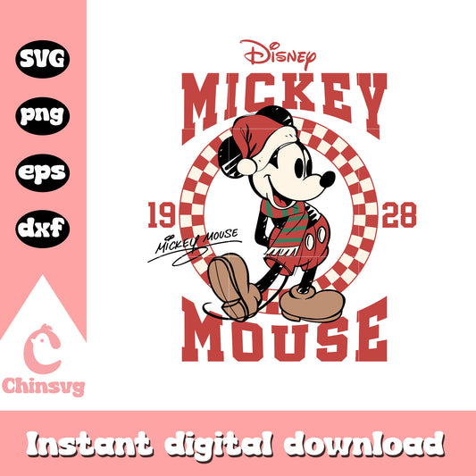 Mickey mouse 1928 christmas svg, mickey mouse santa svg