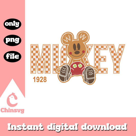 Mickey mouse 1928 gingerbread png, mickey mouse christmas​ png