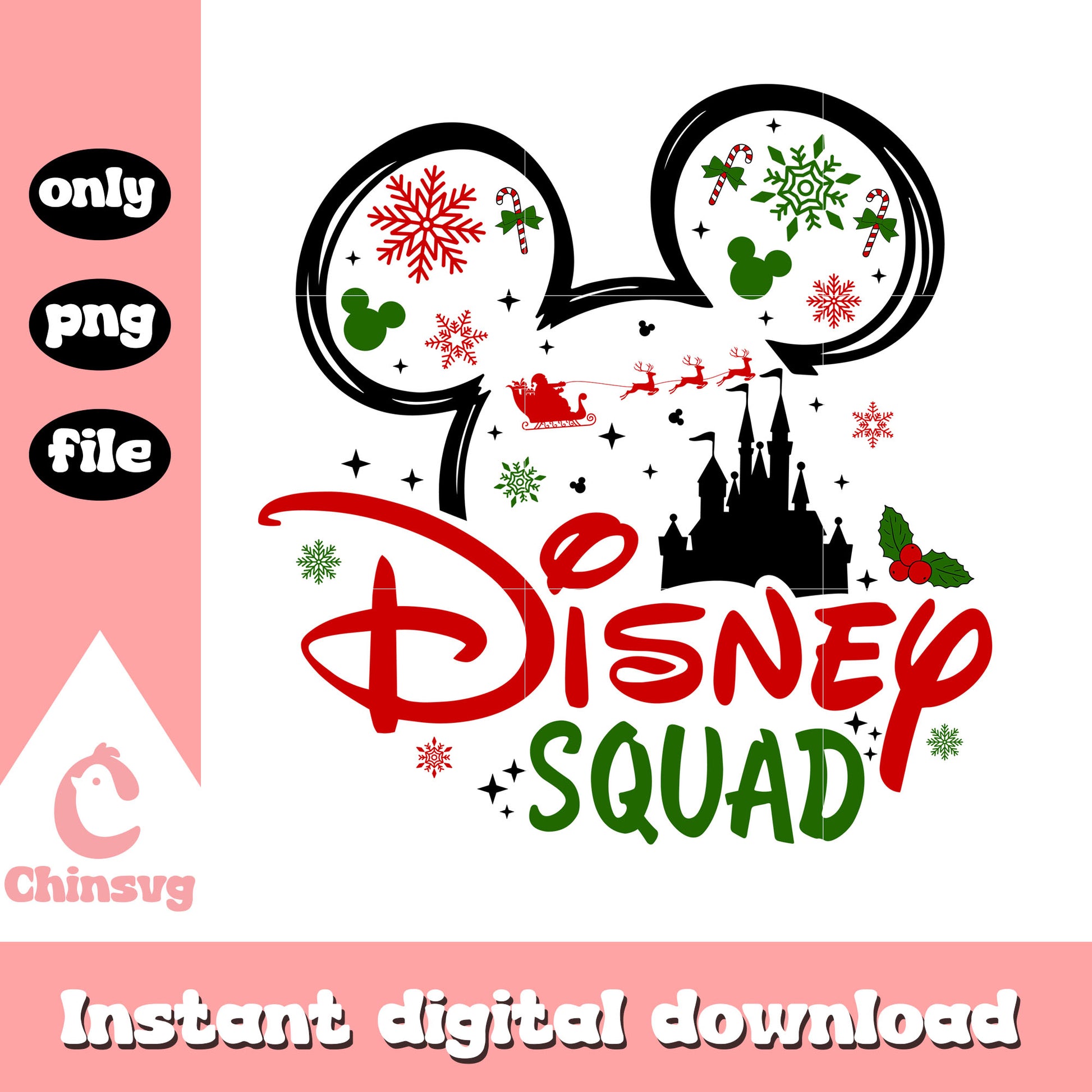 Mickey mouse ears disney squad christmas png, disney christmas ears​ png