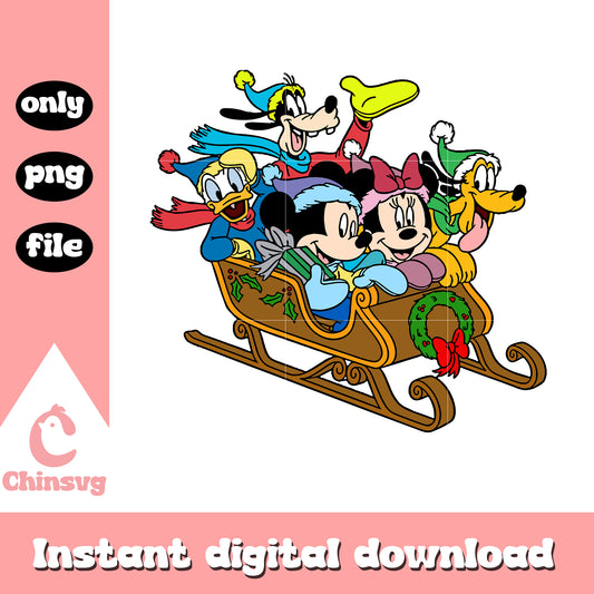 Mickey mouse friends christmas png, merry christmas disney​ png