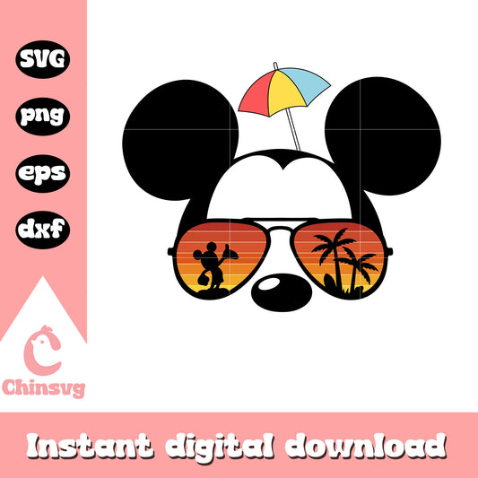 Mickey mouse glasses summer svg, mickey mouse summer​ svg