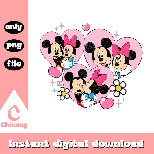 Mickey minnie heart  png, mickey mouse valentine's day png