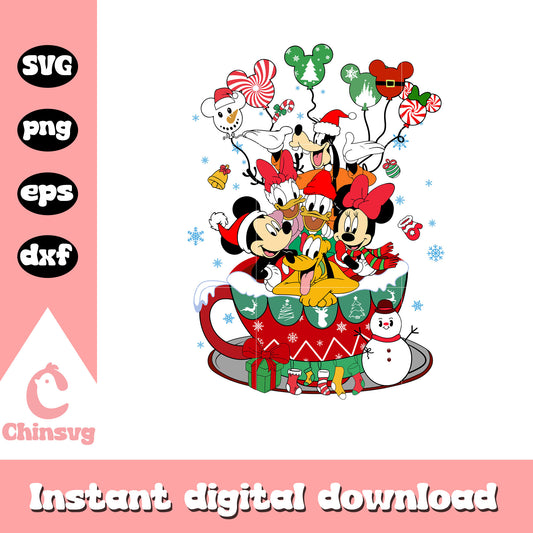 Mickey 's friends christmas cup pattern svg, hot chocolate svg