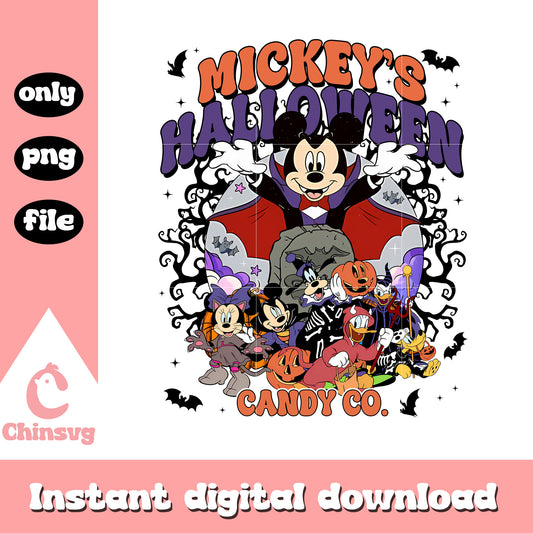 Mickey's halloween candy co design png, halloween disney png