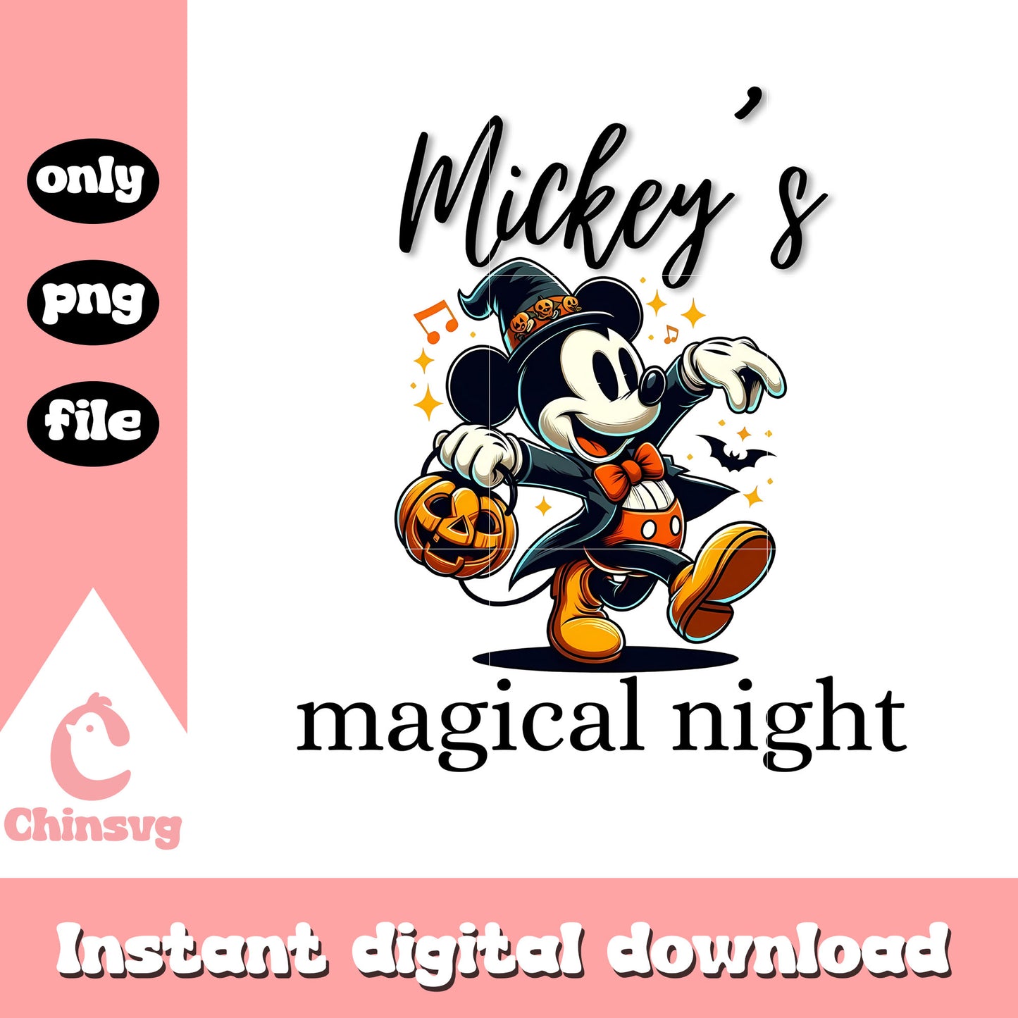 Mickey's magical night trick or treat png, halloween png