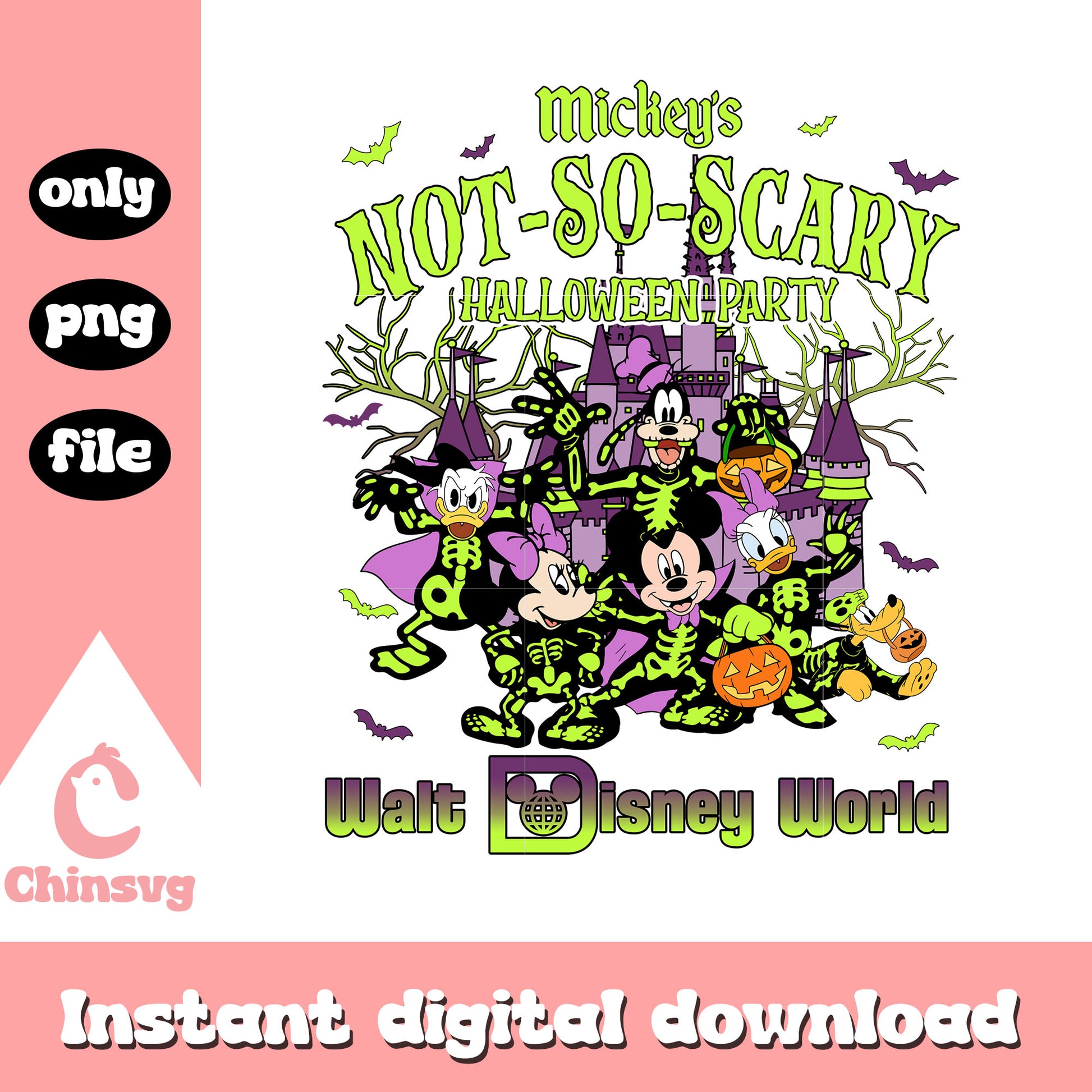 Mickey's not-so-scary walt disney world png, halloween party png