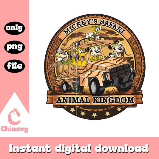 Mickey's safari animal kingdom png, mickey and friends png