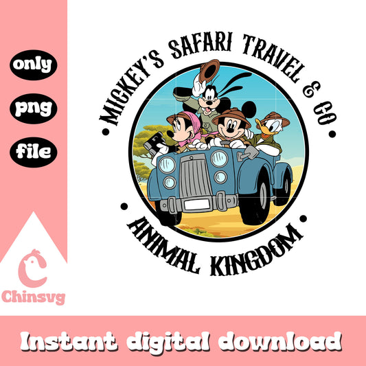 Mickey's safari travel co design png, mickey and friends png