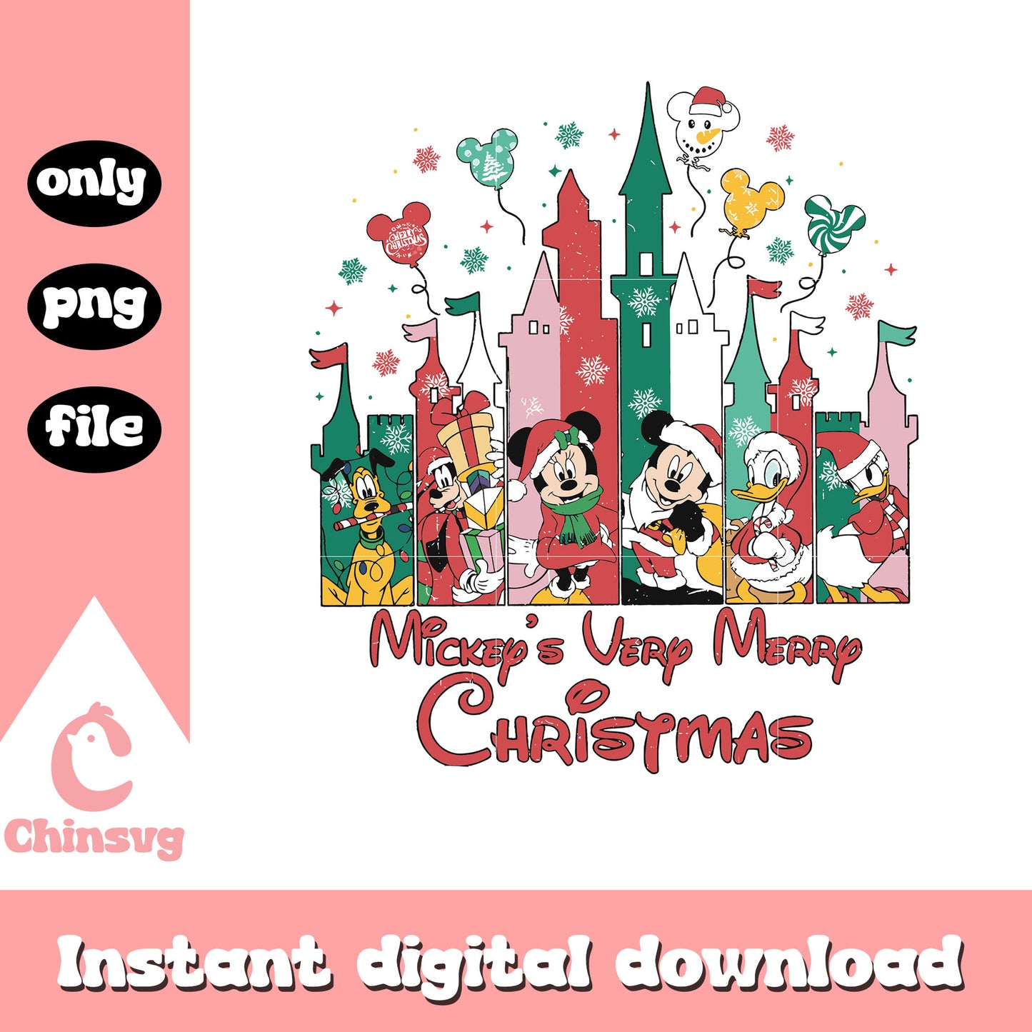 Mickey's very merry christmas design png, disney movies png