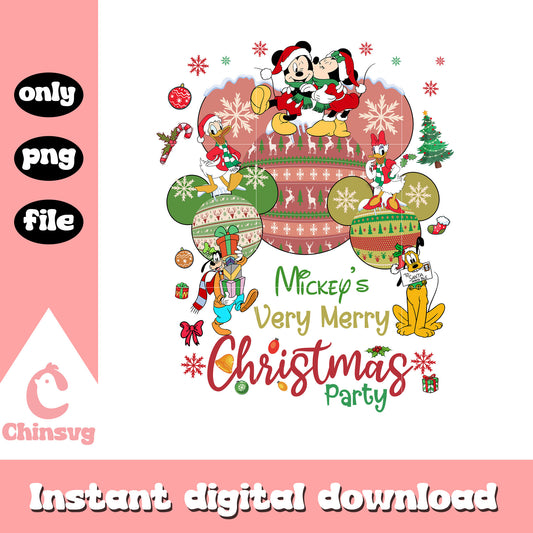 Mickey very merry christmas party png, christmas ears disney​ png
