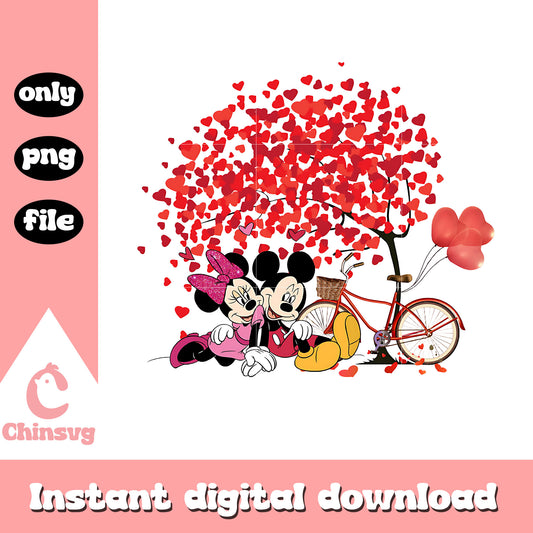 Mickey and Minnie heart tree png, love png, valentine png