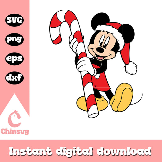 Mickey and christmas candy design svg, mickey merry christmas​ svg
