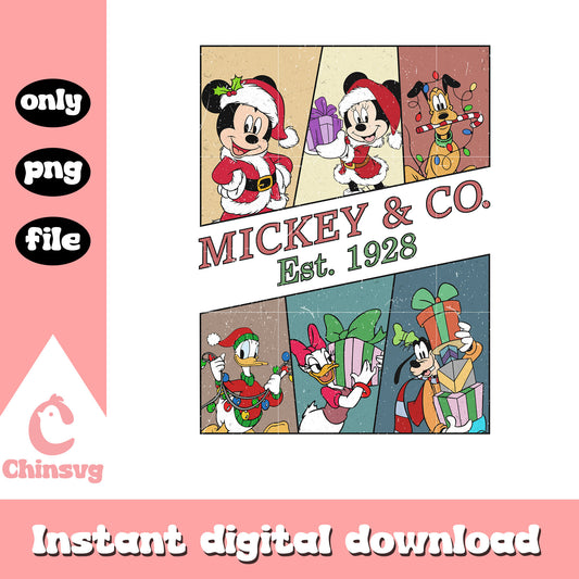 Mickey and co est 1928 collage pics png, christmas images png