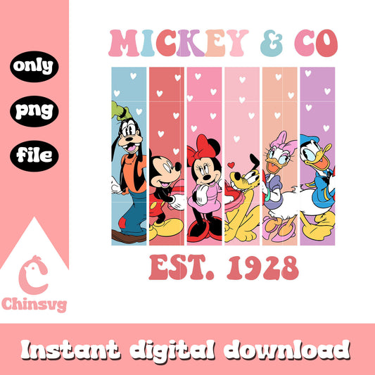 Mickey and co est 1928 png, mickey and friends png, disney png