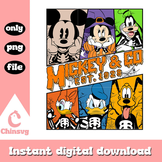 Mickey and co friends skeleton png, costume for halloween png