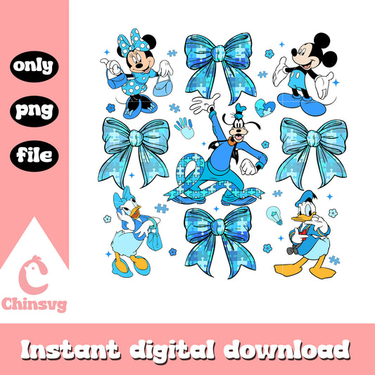 Mickey and friends autism awarenesss png, autism awareness png