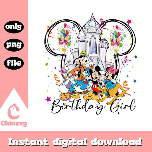 Mickey and friends birthday girl png, birthday girl png, disney png
