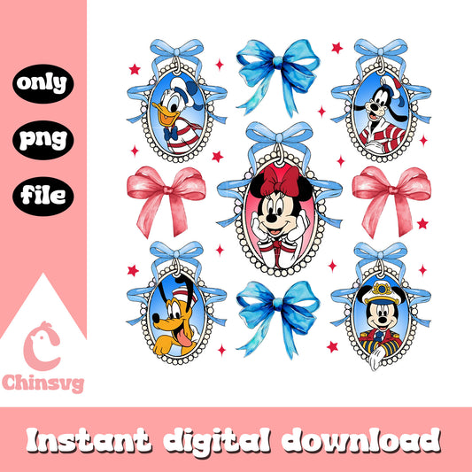 Mickey and friends bow coquette png, mickey disney mirror png