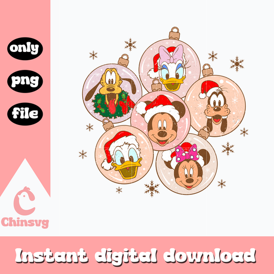 Mickey and friends christmas ball png, mickey png, christmas png
