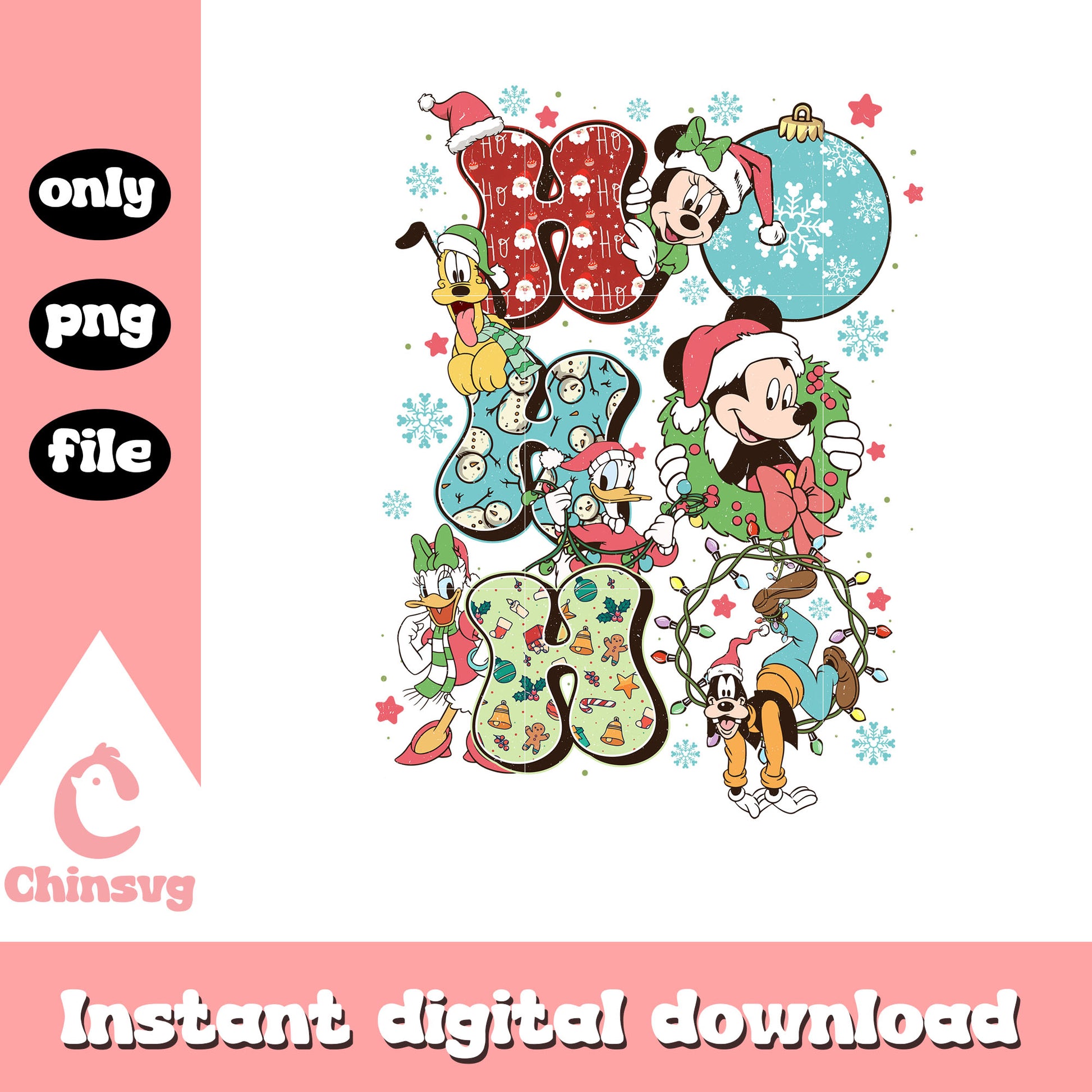 Mickey and friends christmas ho ho ho png, mickey's friends png