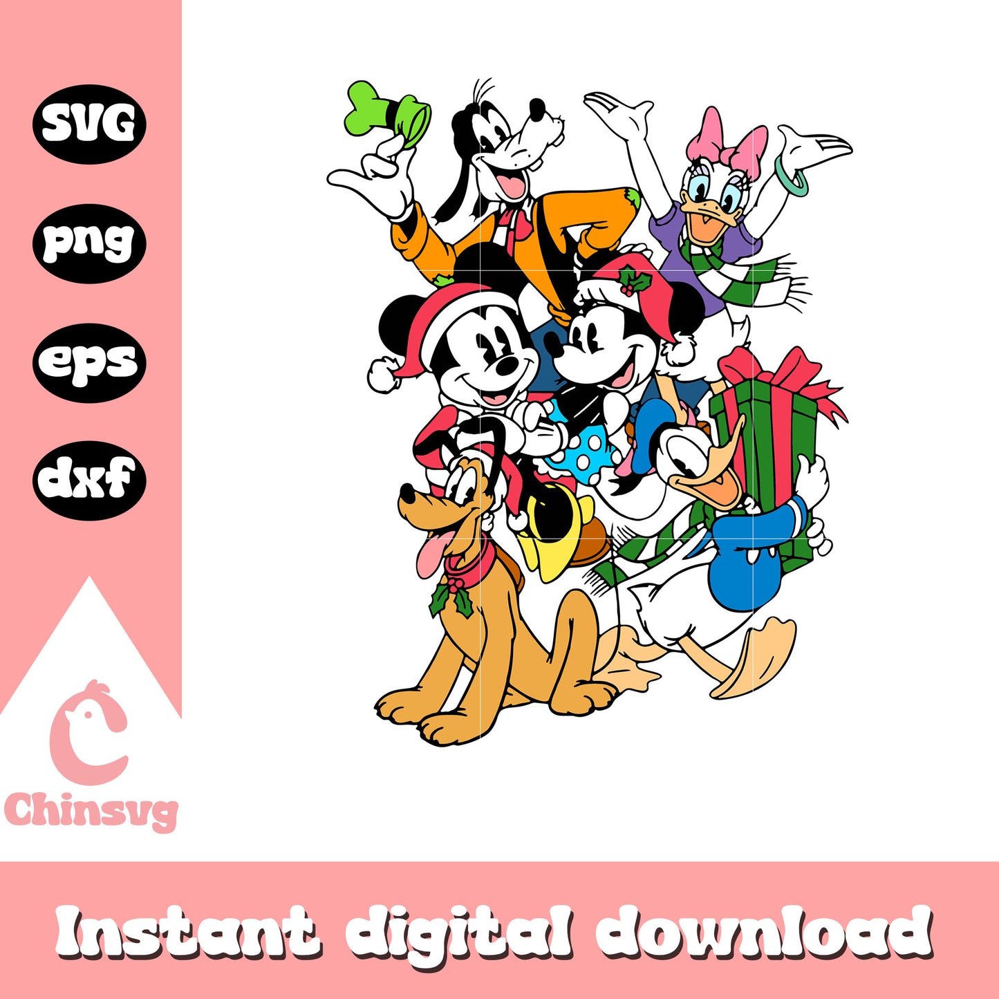 Mickey and friends christmas paarty svg, disney very merry christmas party svg