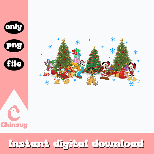 Mickey and friends christmas tree png, mickey png, christmas png